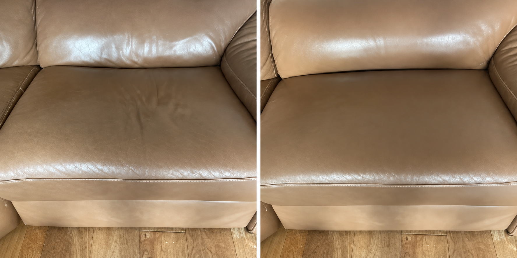Recliner seat before and after repair